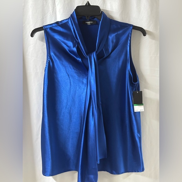 Nine West Elegant Deep Blue Sleeveless Women’s Top NWT Size L - Picture 1 of 3